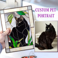 Personalized pet gift Custom stained glass cat Window hanging Dog memorial gifts
