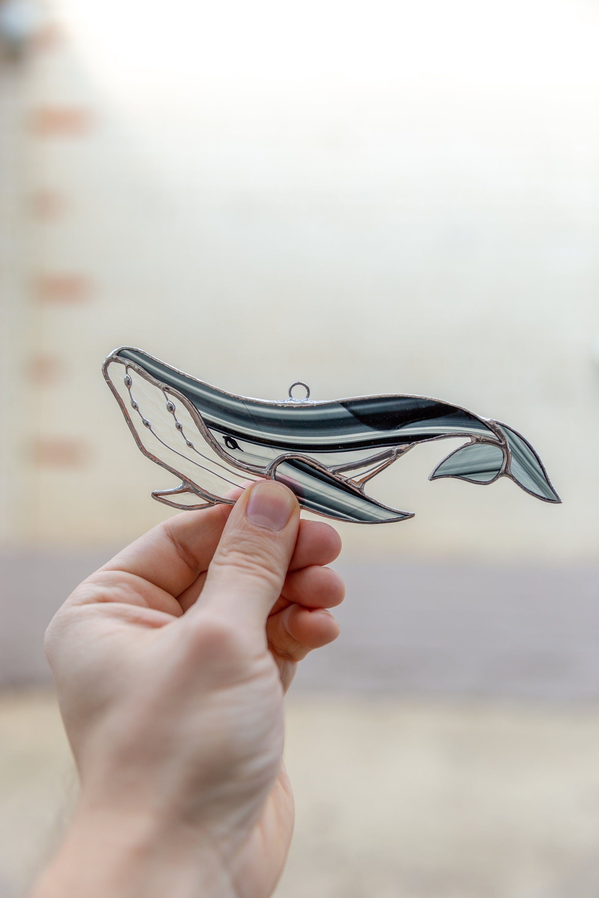 Stained glass whale suncatcher Mothers day gifts Sunshine party decor Ocean stained glass window hangings decor