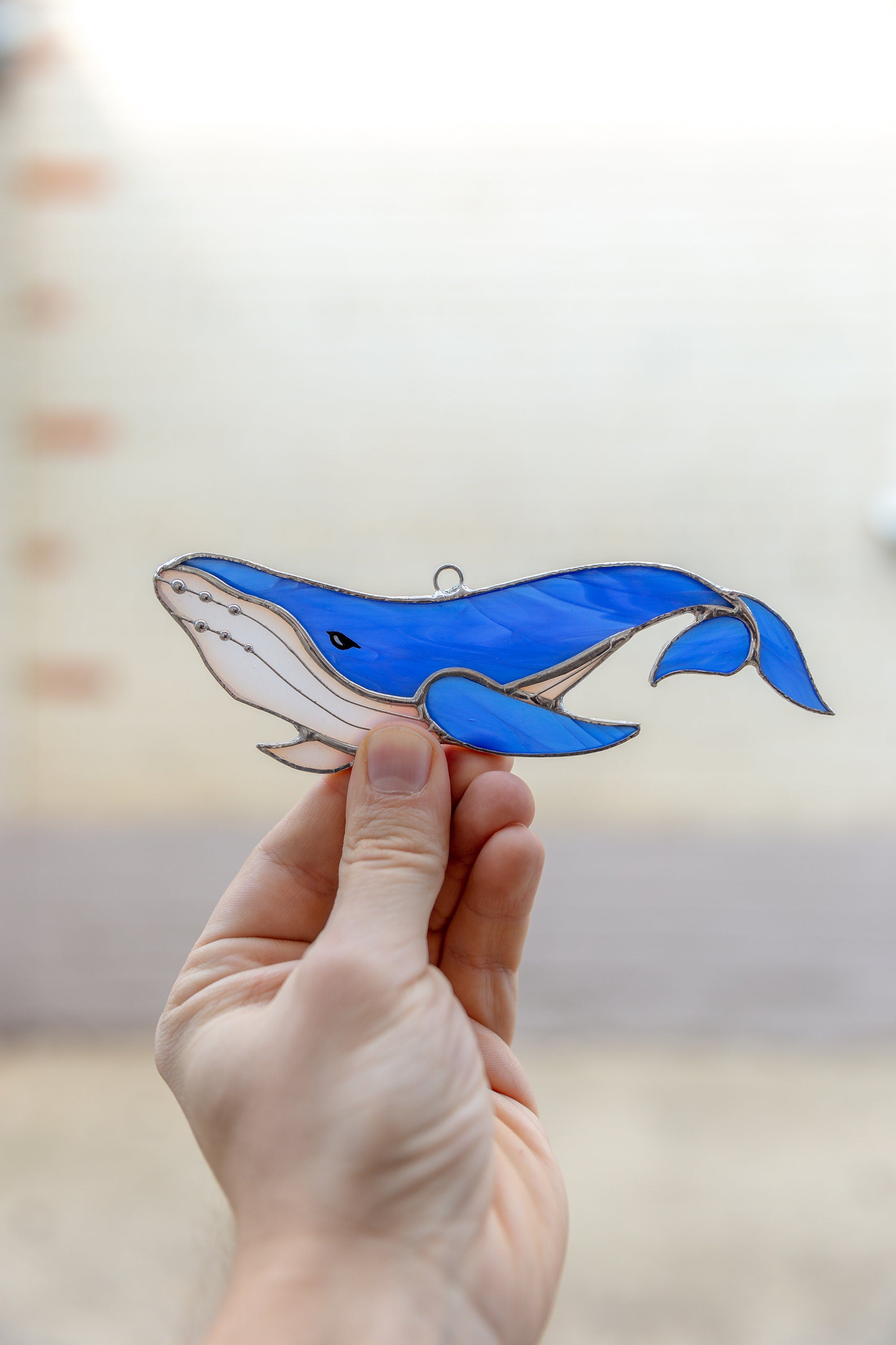 Stained glass whale suncatcher Mothers day gifts Sunshine party decor Ocean stained glass window hangings decor