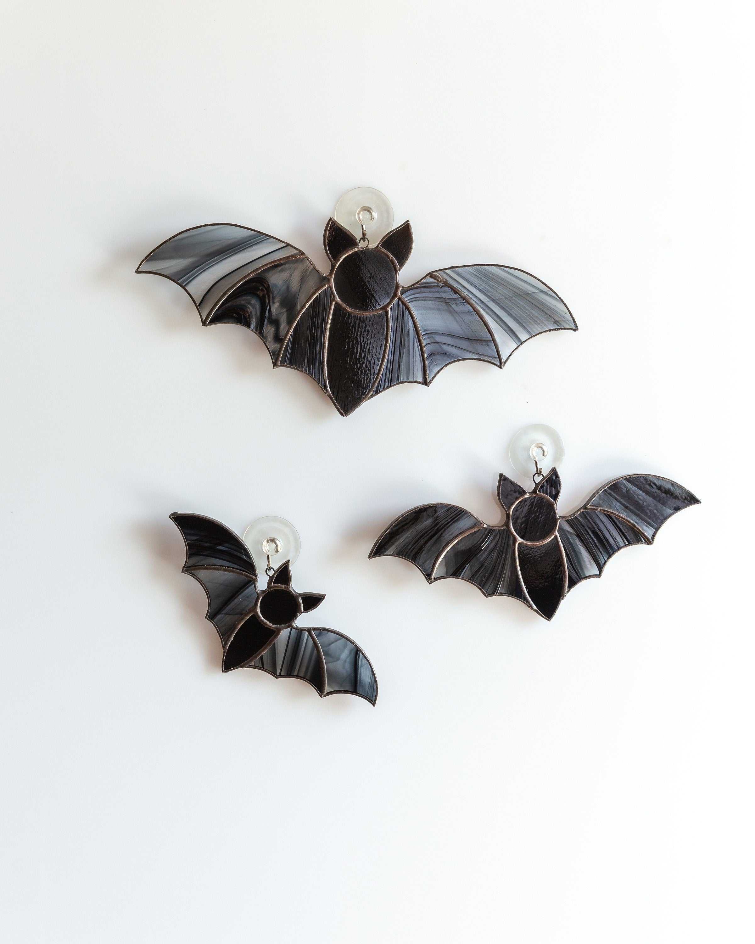 Halloween stained glass bat suncatcher Halloween gift Custom stained glass window hangings Halloween artwork Halloween stained glass horror