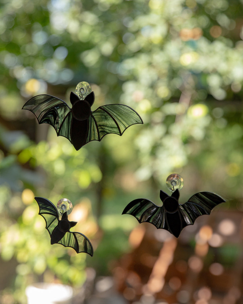 Halloween stained glass bat suncatcher Halloween gift Custom stained glass window hangings Halloween artwork Halloween stained glass horror