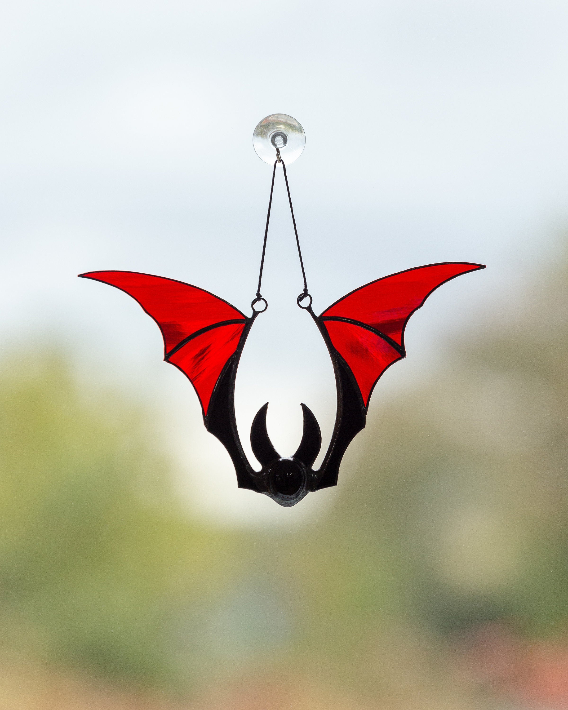 Halloween bat stained glass window hangings horror decor Halloween gift