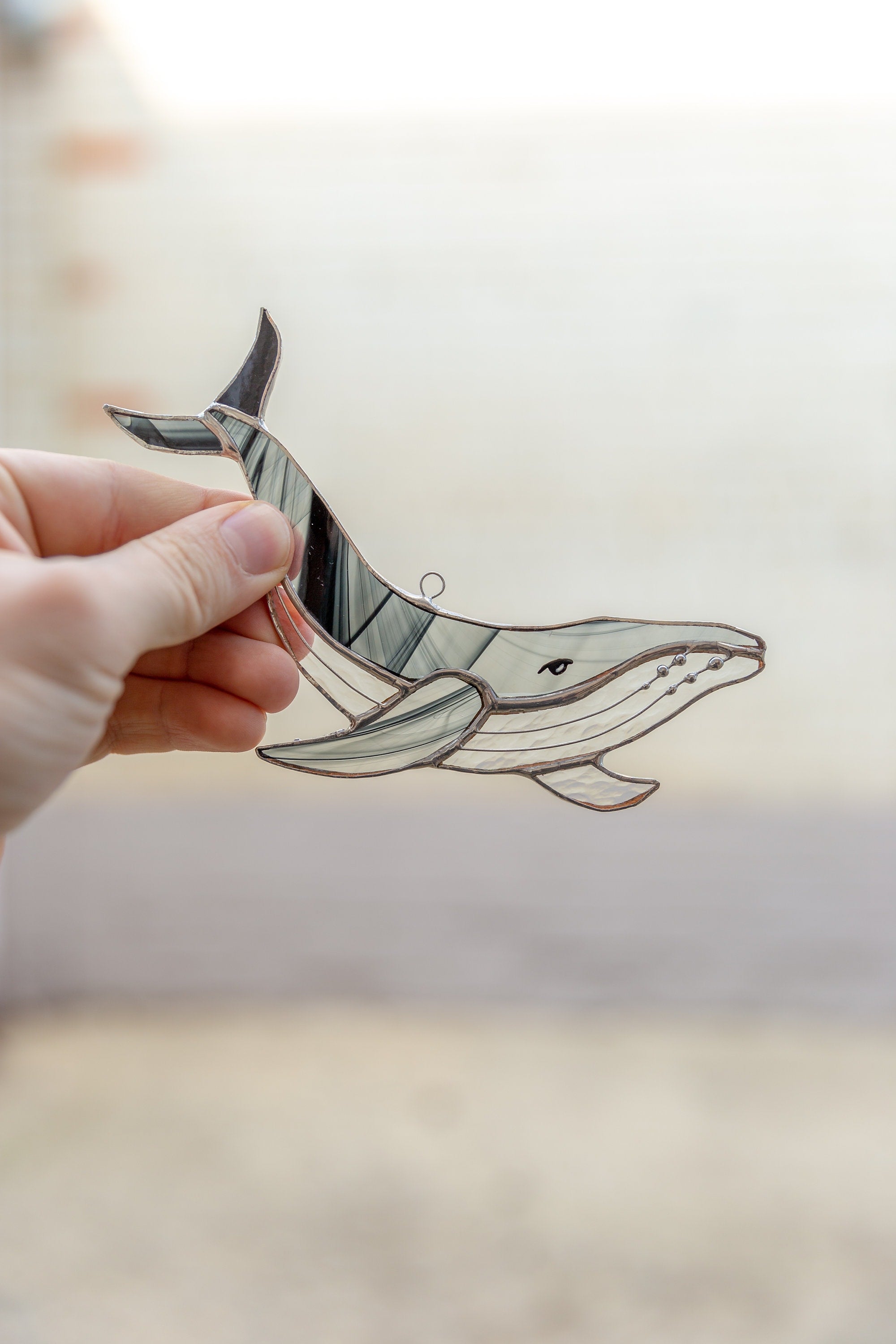 Stained glass whale suncatcher Mothers day gifts Sunshine party decor Ocean stained glass window hangings decor