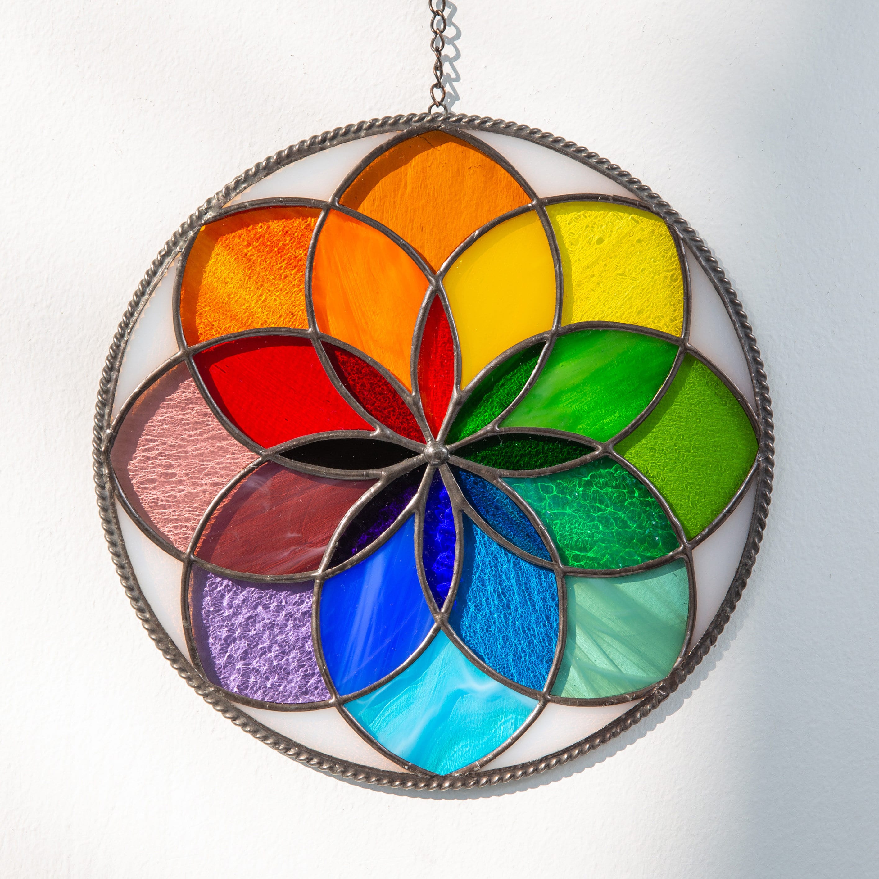 Mandala stained glass panel Unique gift for mom Sunshine party decor Rainbow stained glass window hangings Birthday gift
