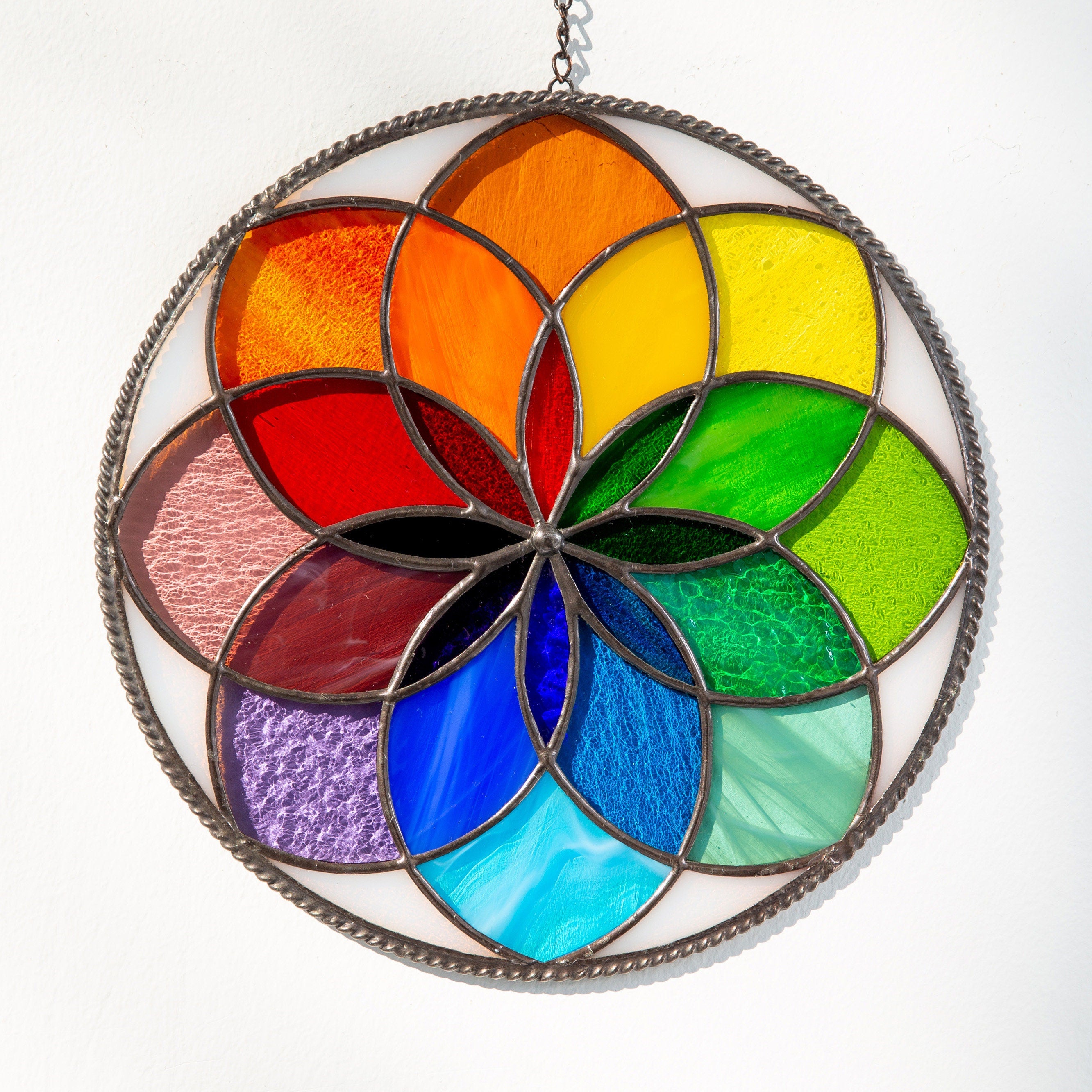 Mandala stained glass panel Unique gift for mom Sunshine party decor Rainbow stained glass window hangings Birthday gift