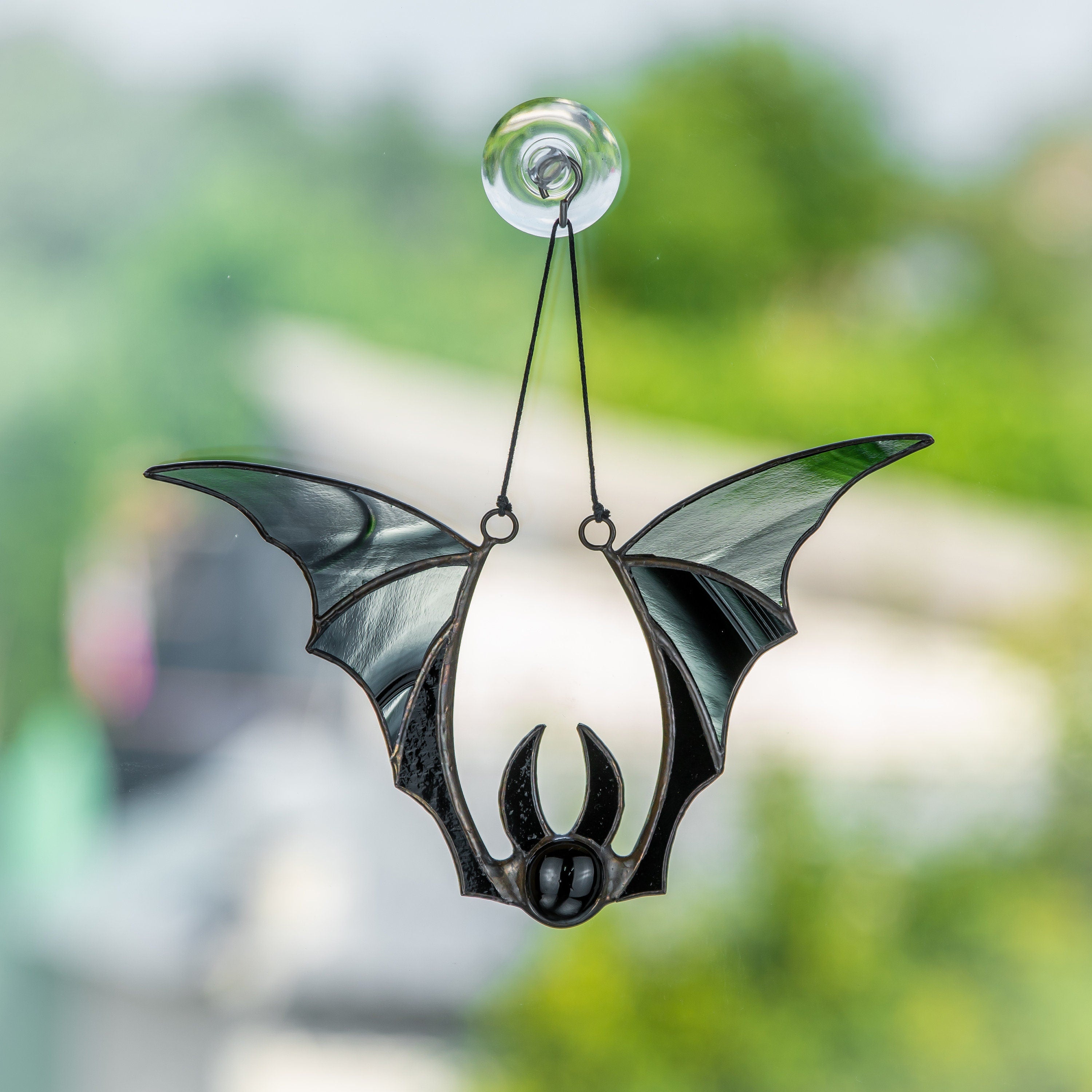 Halloween bat stained glass window hangings horror decor Halloween gift