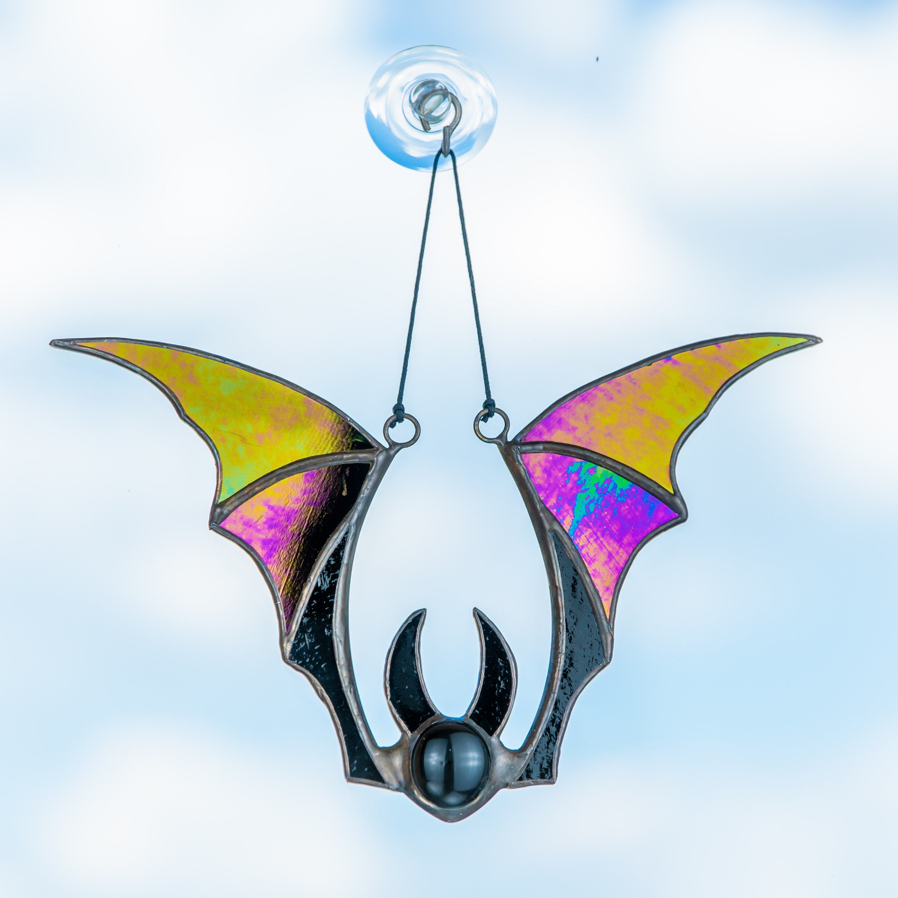 Halloween bat stained glass window hangings horror decor Halloween gift