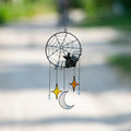 Halloween stained glass dreamcatcher Halloween spirit Custom stained glass dreamcatcher wall hanging Stained glass moon suncatcher