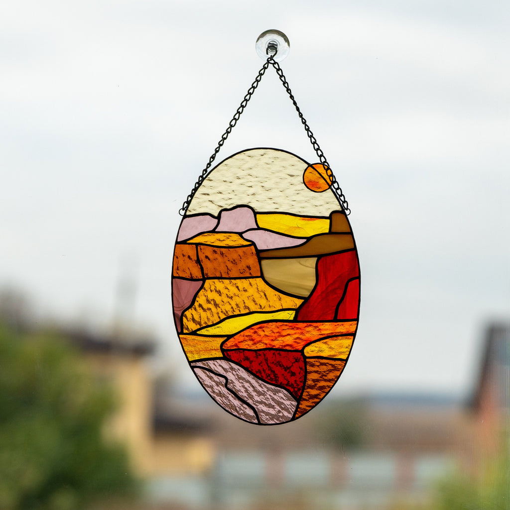 Grand Canyon Arizona stained glass window hangings Daughter in law gift Custom stained glass window panel Mothers day gift