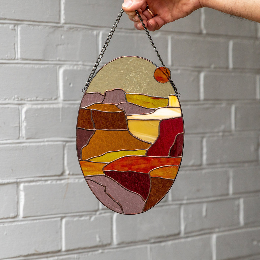 Grand Canyon Arizona stained glass window hangings Daughter in law gift Custom stained glass window panel Mothers day gift