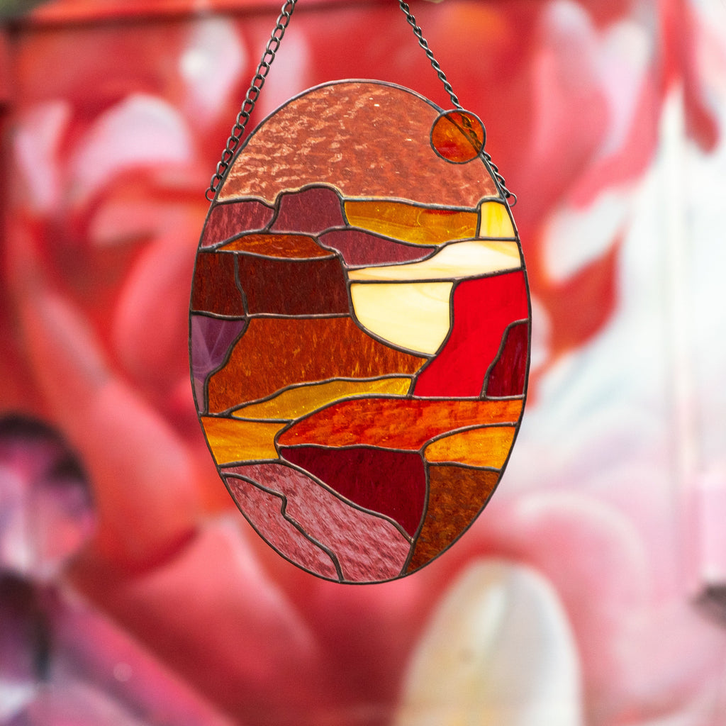 Grand Canyon Arizona stained glass window hangings Daughter in law gift Custom stained glass window panel Mothers day gift