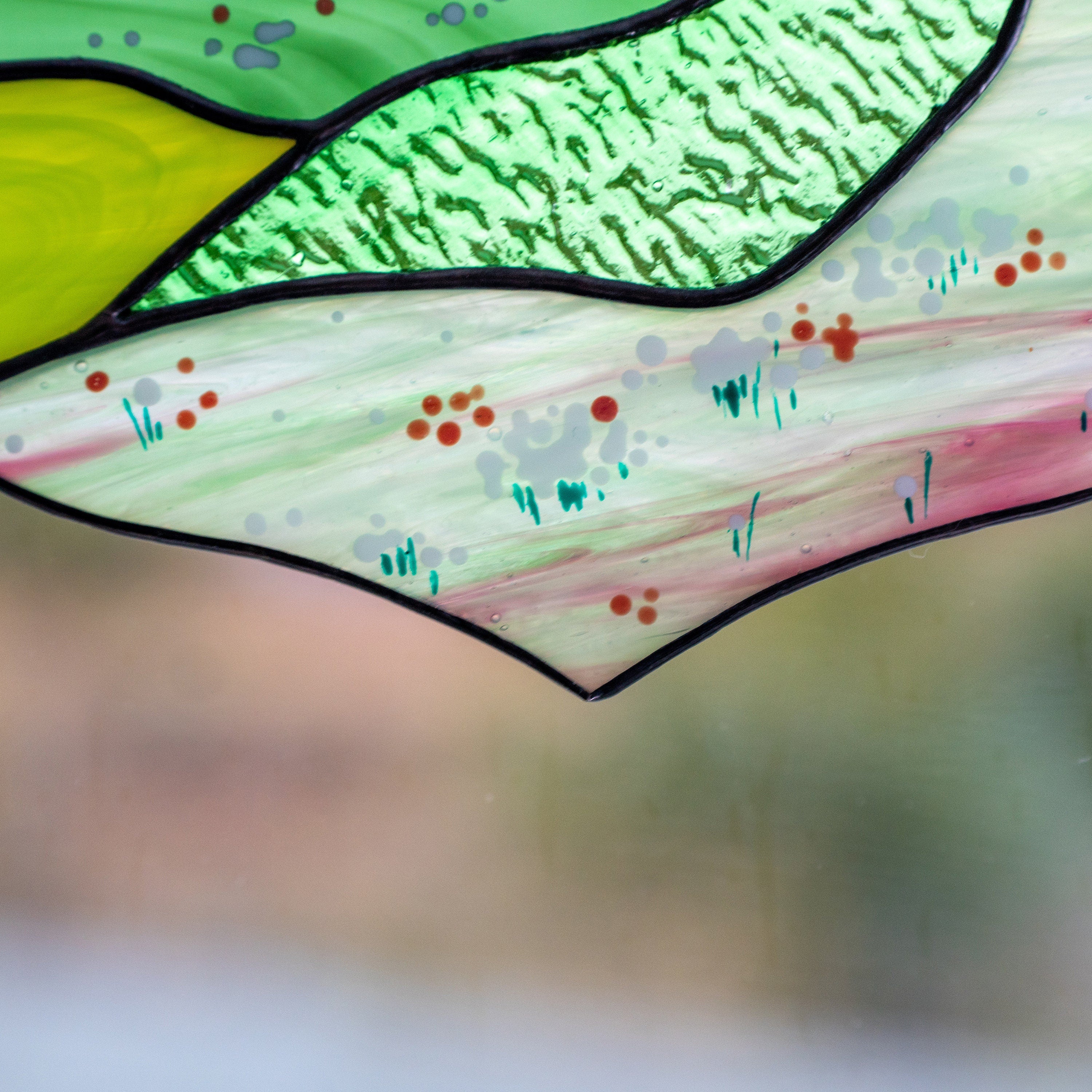 Stained glass mountains Godmother gift Custom stained glass window hangings Mom suncatcher Modern stained glass panel