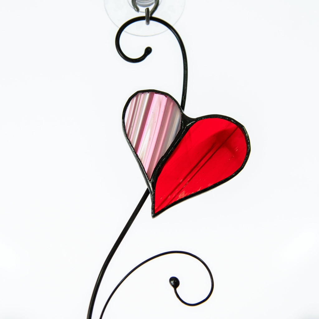 Stained glass heart Valentines Day gifts for wife Custom stained glass window hangings Romantic gifts Stained glass heart ornament