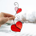 Stained glass heart Valentines Day gifts for wife Custom stained glass window hangings Romantic gifts Stained glass heart ornament