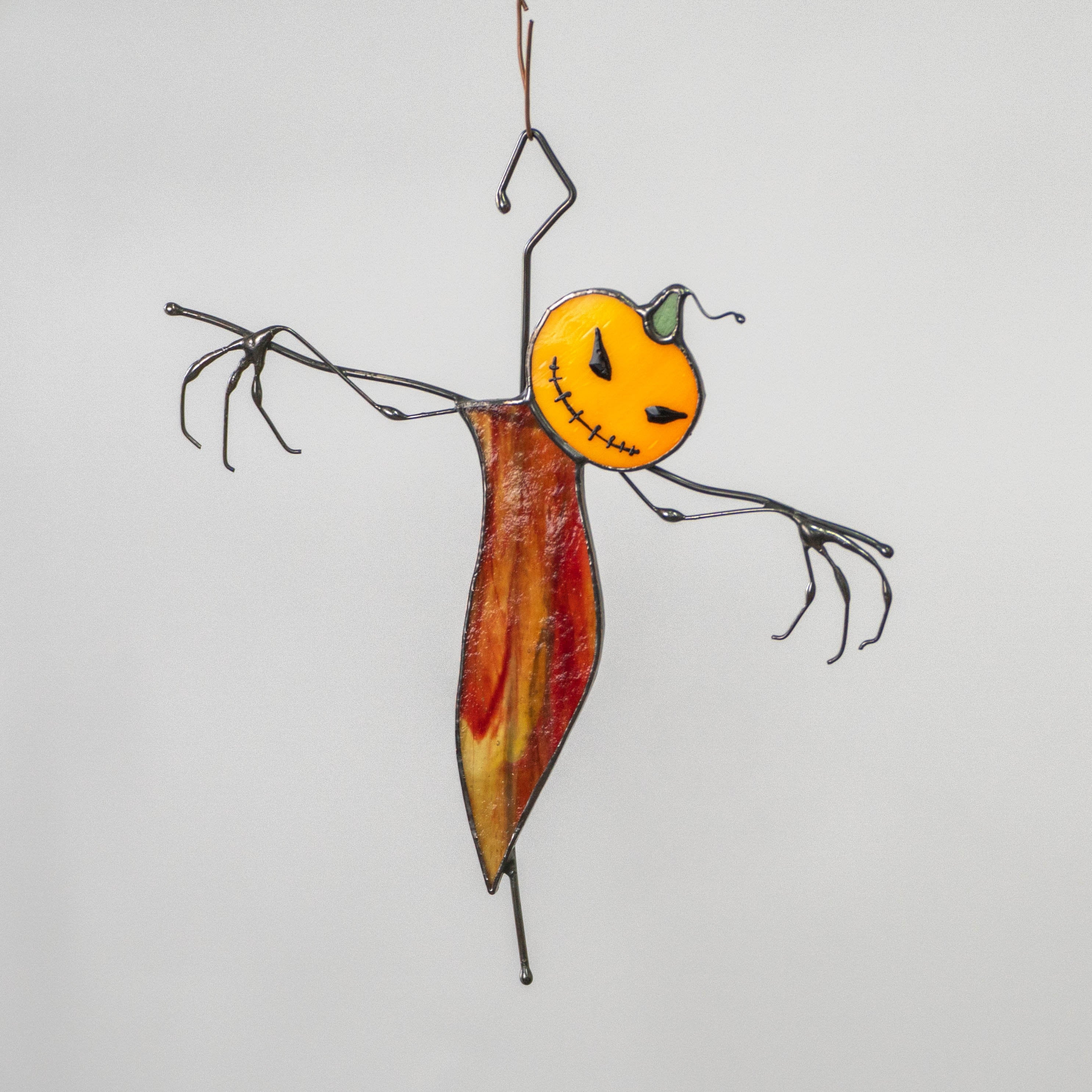 Halloween suncatcher Scarecrow Halloween gifts Custom stained glass window hangings Halloween decor indoor Haunted items
