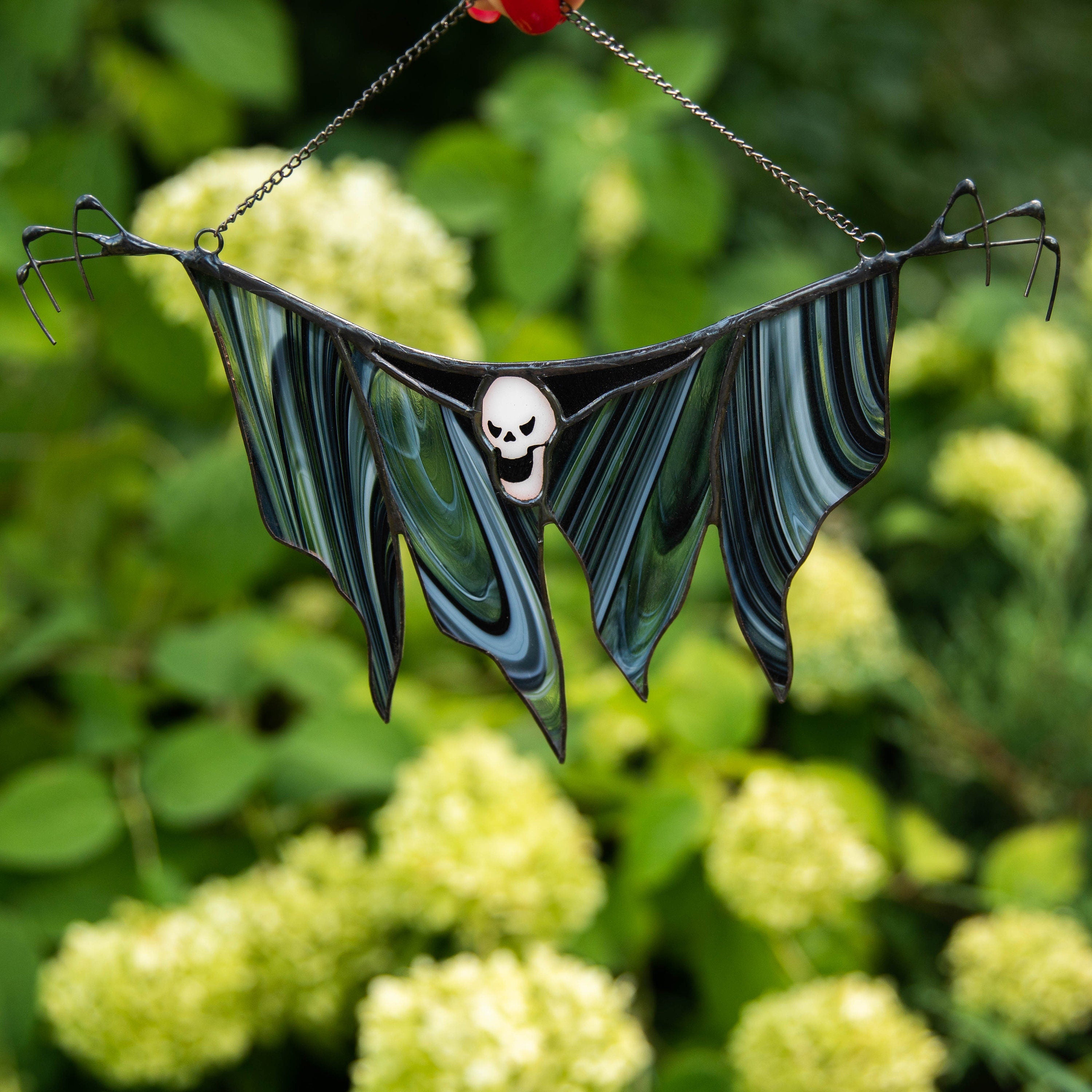 Halloween stained glass window hangings Horror decor Grim reaper stained glass suncatcher Halloween gift