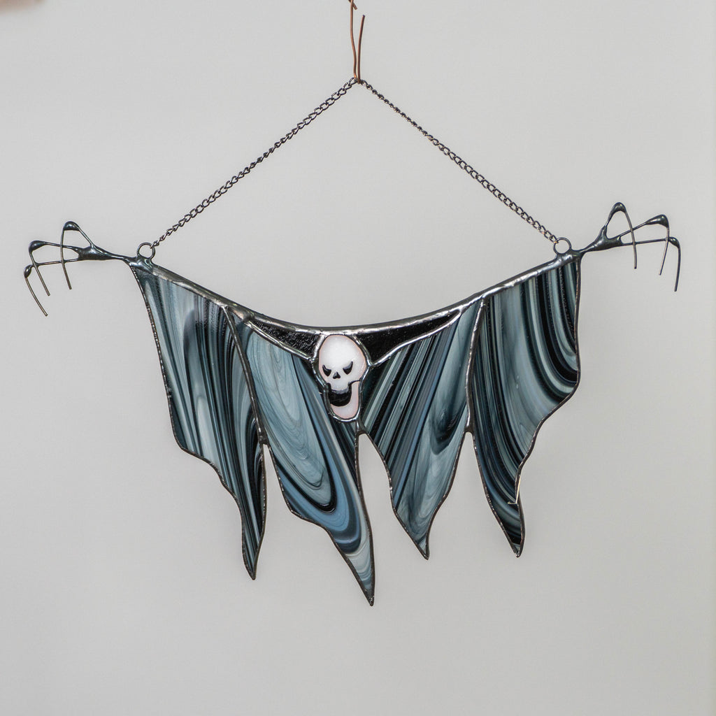 Halloween stained glass window hangings Horror decor Grim reaper stained glass suncatcher Halloween gift