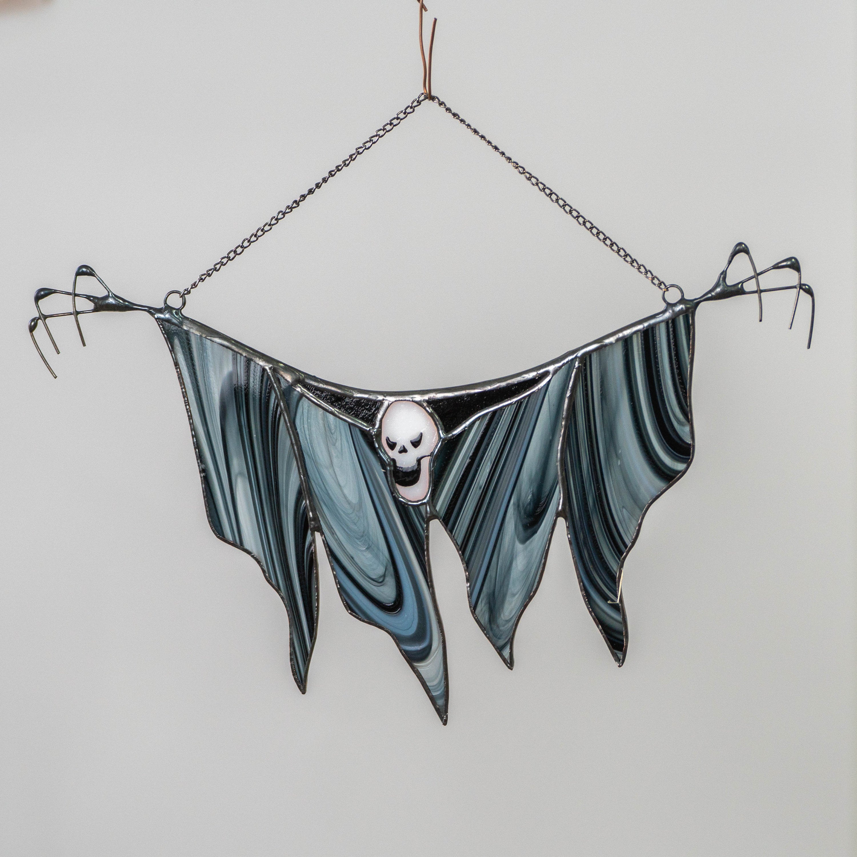 Halloween stained glass window hangings Horror decor Grim reaper stained glass suncatcher Halloween gift