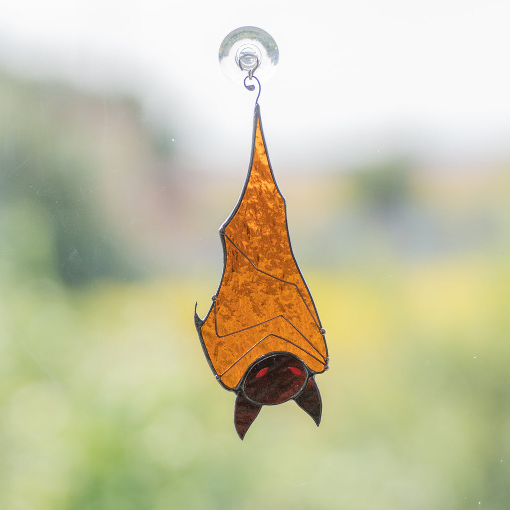 Halloween suncatcher stained glass bat Halloween gift Custom stained glass window hangings Halloween decor indoor Halloween wall decor