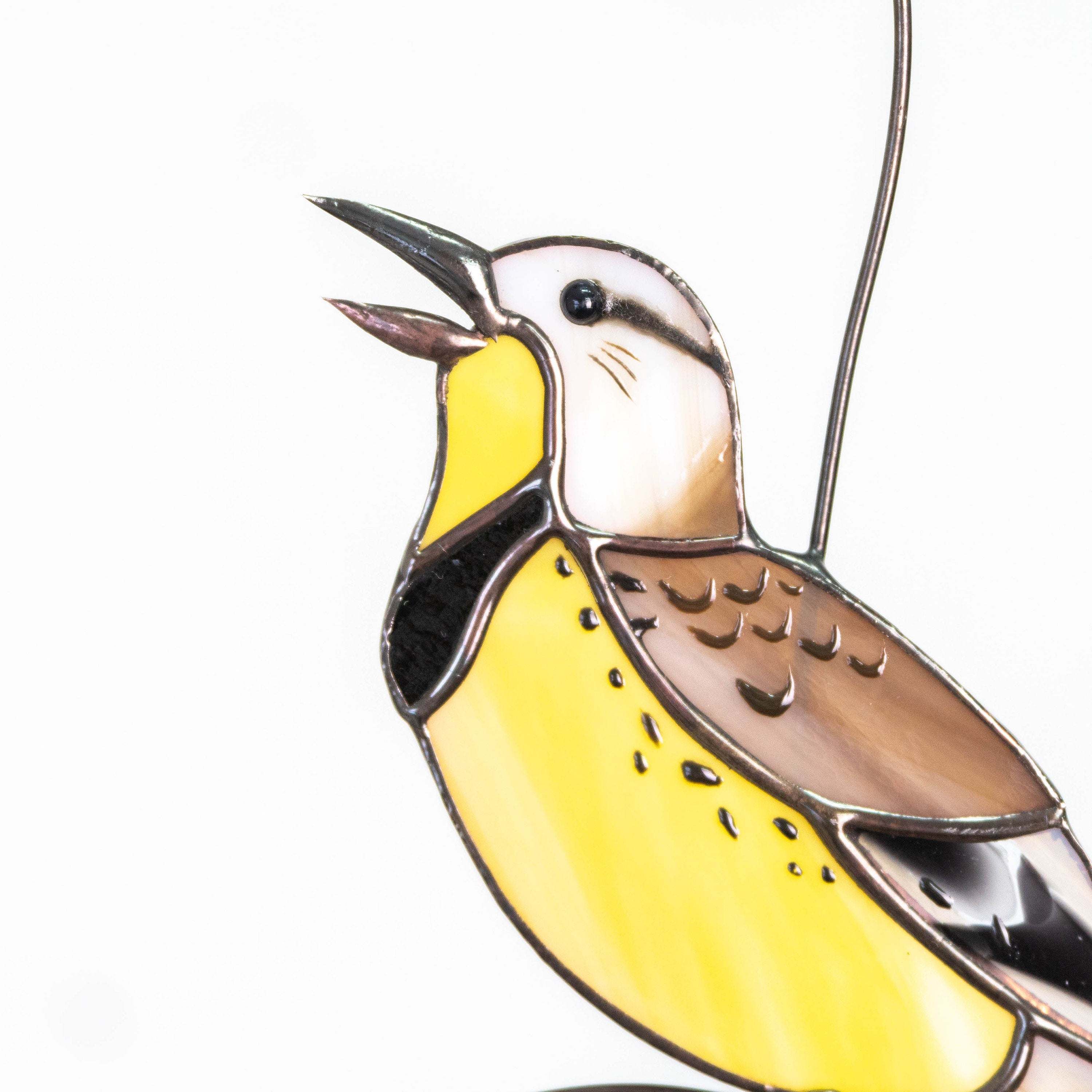 Western meadowlark stained glass suncatcher House warming gifts new home Bird stained glass window hangings Great grandma gift