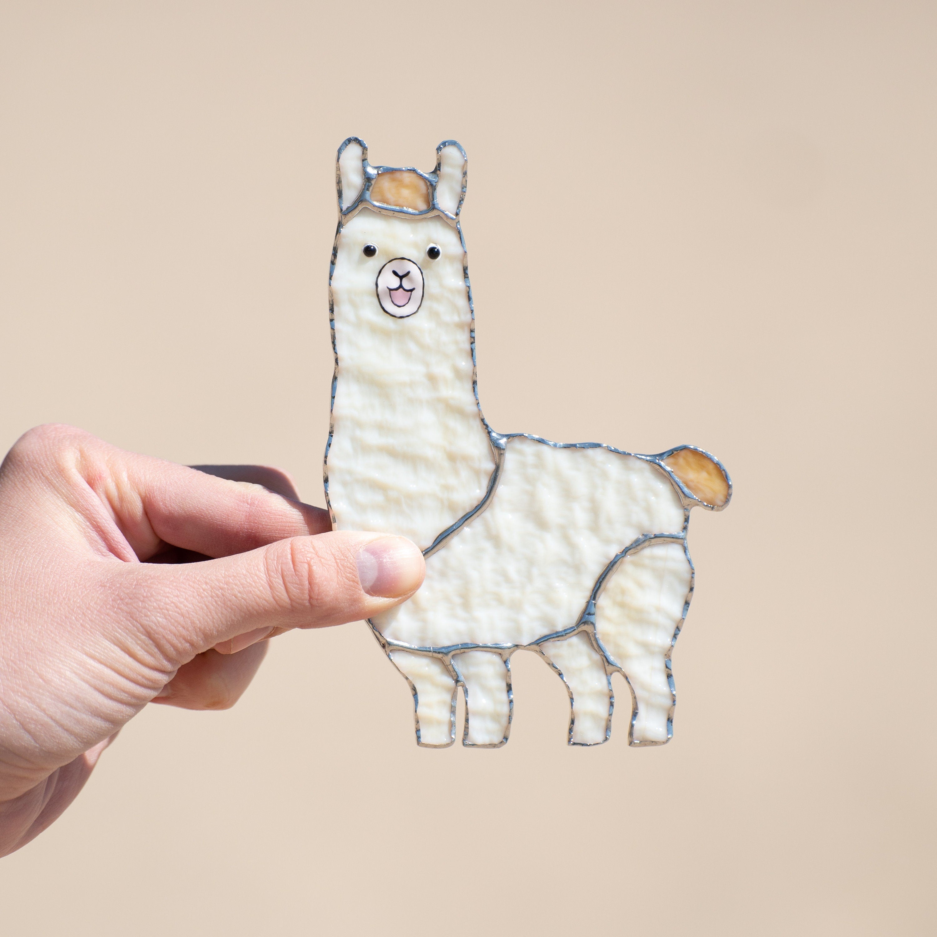 Alpaca stained glass window hangings Big sister gift Llama decor Alpaca gifts Llama stained glass suncatcher Custom stained glass pieces