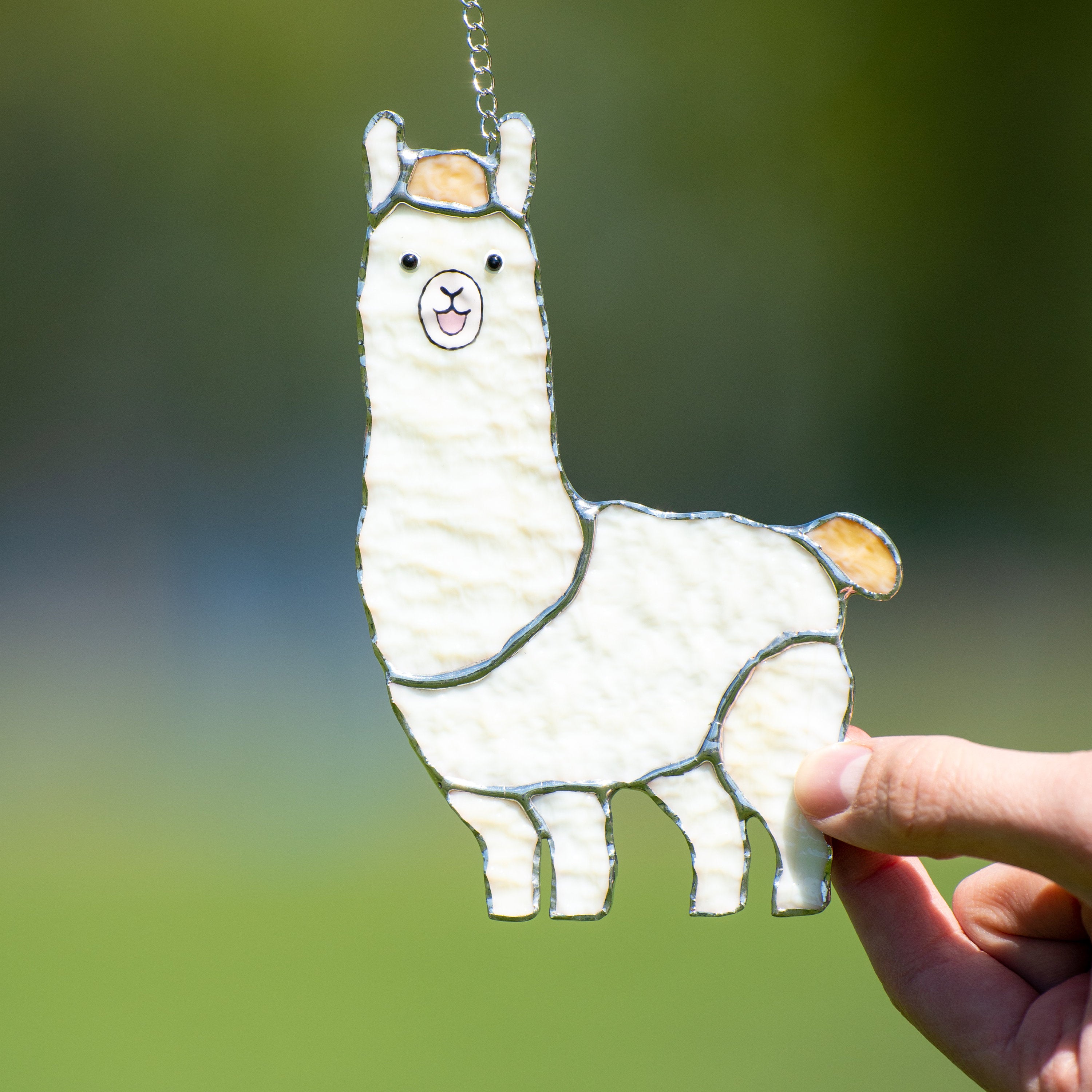 Alpaca stained glass window hangings Big sister gift Llama decor Alpaca gifts Llama stained glass suncatcher Custom stained glass pieces