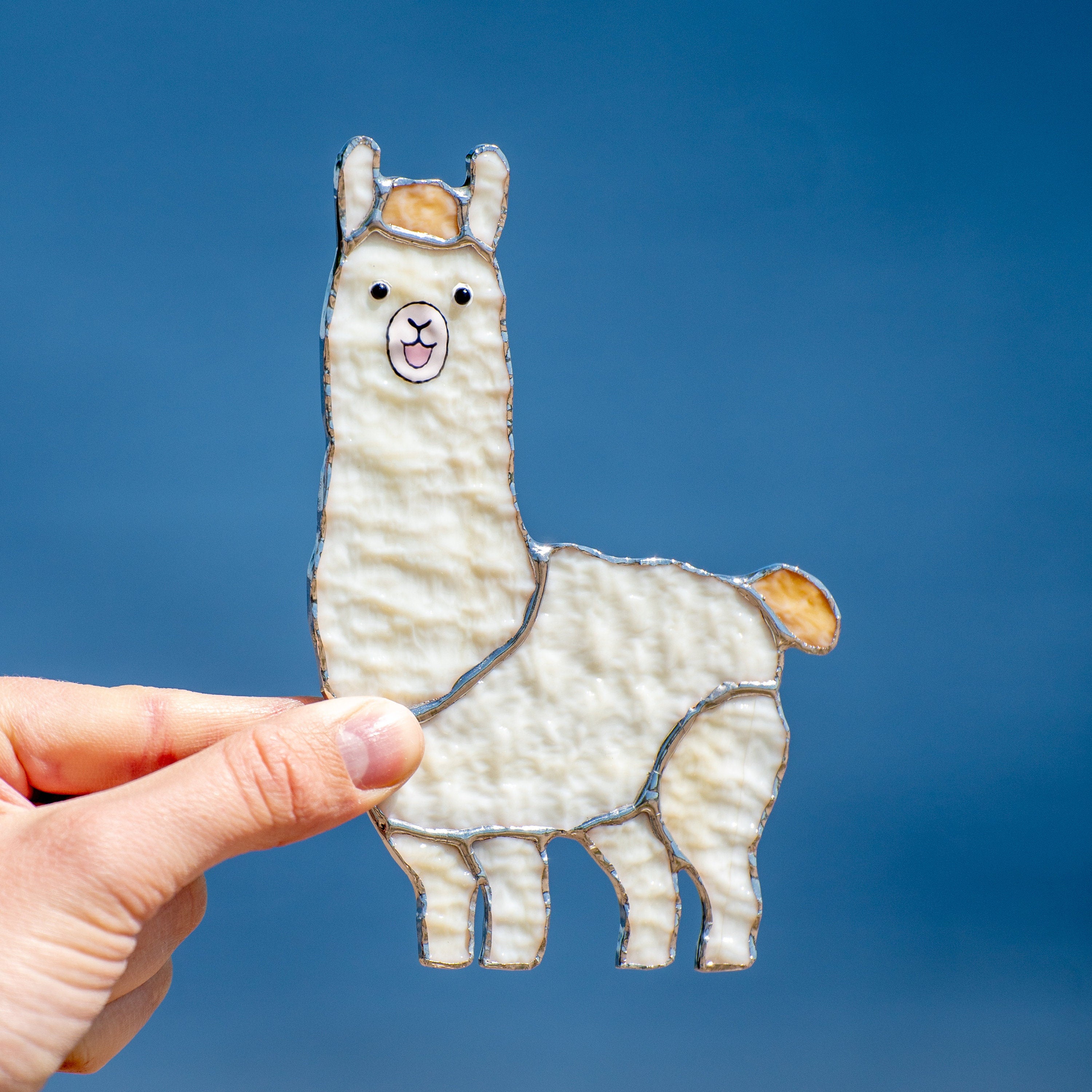 Alpaca stained glass window hangings Big sister gift Llama decor Alpaca gifts Llama stained glass suncatcher Custom stained glass pieces