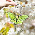 Luna moth stained glass window hangings Best gift for mom Custom stained glass butterfly suncatcher Mothers day gift