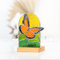 Monarch butterfly stained glass panel Best gift for mom Custom stained glass art Stained glass candle holder