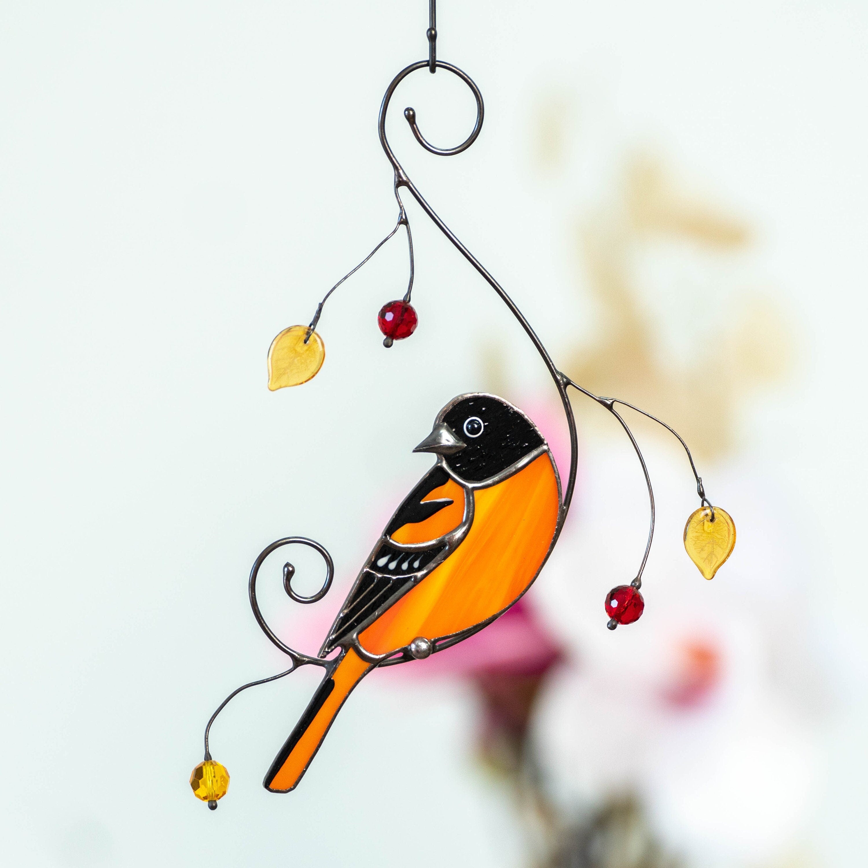 Baltimore stained glass window hangings Best dad gift Stained glass bird suncatcher Grandma ornament Patio decor