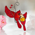 Stained glass bird suncatcher New Mom Gift Cardinal memorial ornament stained glass window hangings Stained glass bird artwork