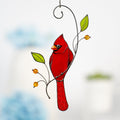 Cardinal stained glass window hangings Godfather gift Custom stained glass cardinal suncatcher Cardinal gifts Patio decor