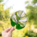 Variegated monstera stained glass plant St Patricks Day Custom stained glass window hangings Grandparent gifts Stained glass suncatcher