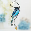 Steller jay stained glass bird suncatcher Mothers day gifts Custom stained glass window hangings Handmade product Fairy garden accessories