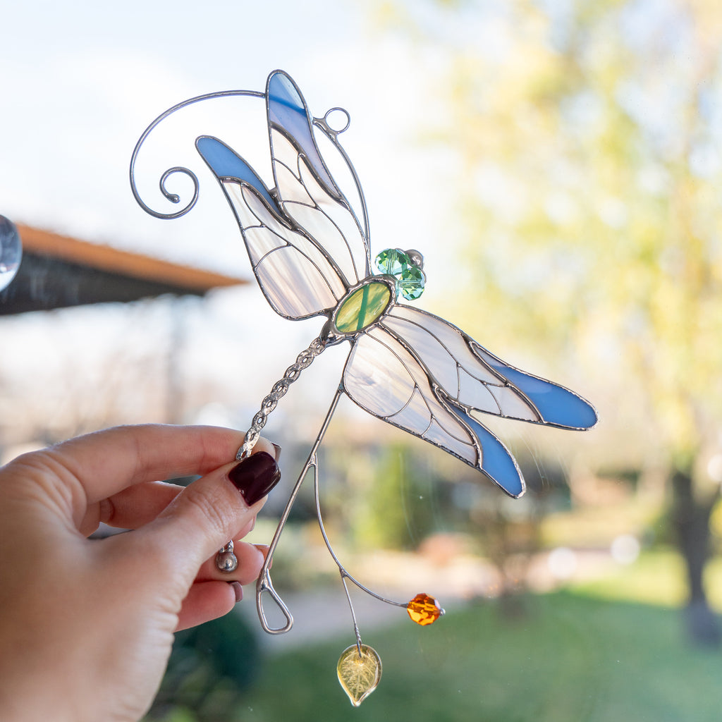 Stained glass dragonfly Sister in law gifts Dragonfly wings Custom stained glass dragonfly suncatcher Grandma gifts