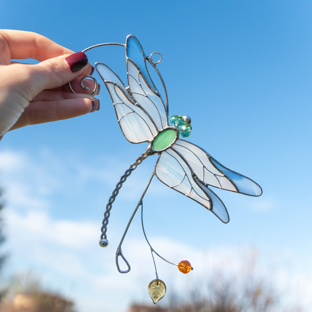 Stained glass dragonfly Sister in law gifts Dragonfly wings Custom stained glass dragonfly suncatcher Grandma gifts