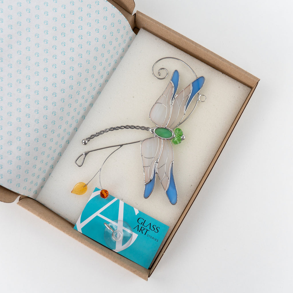 Stained glass dragonfly Sister in law gifts Dragonfly wings Custom stained glass dragonfly suncatcher Grandma gifts
