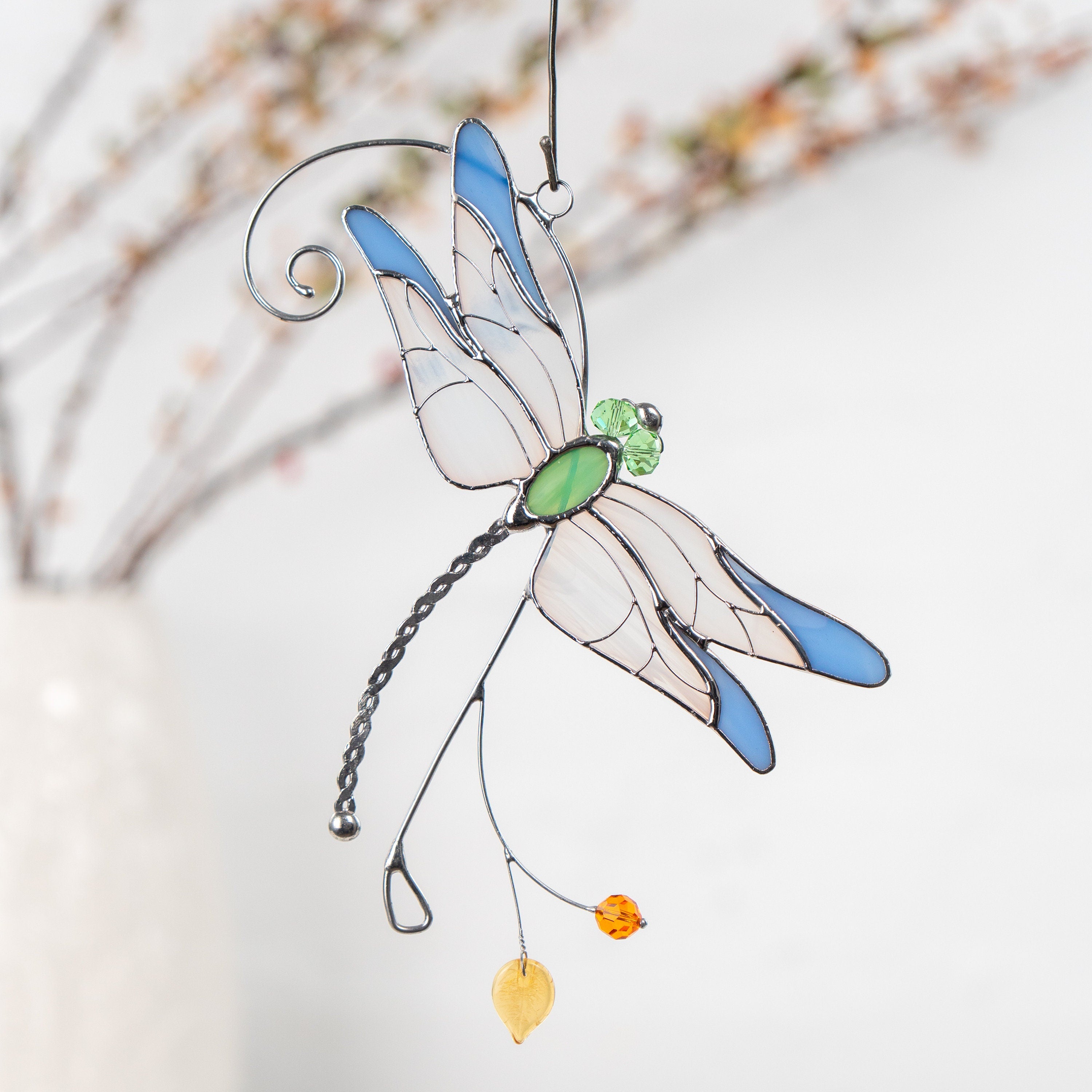 Stained glass dragonfly Sister in law gifts Dragonfly wings Custom stained glass dragonfly suncatcher Grandma gifts