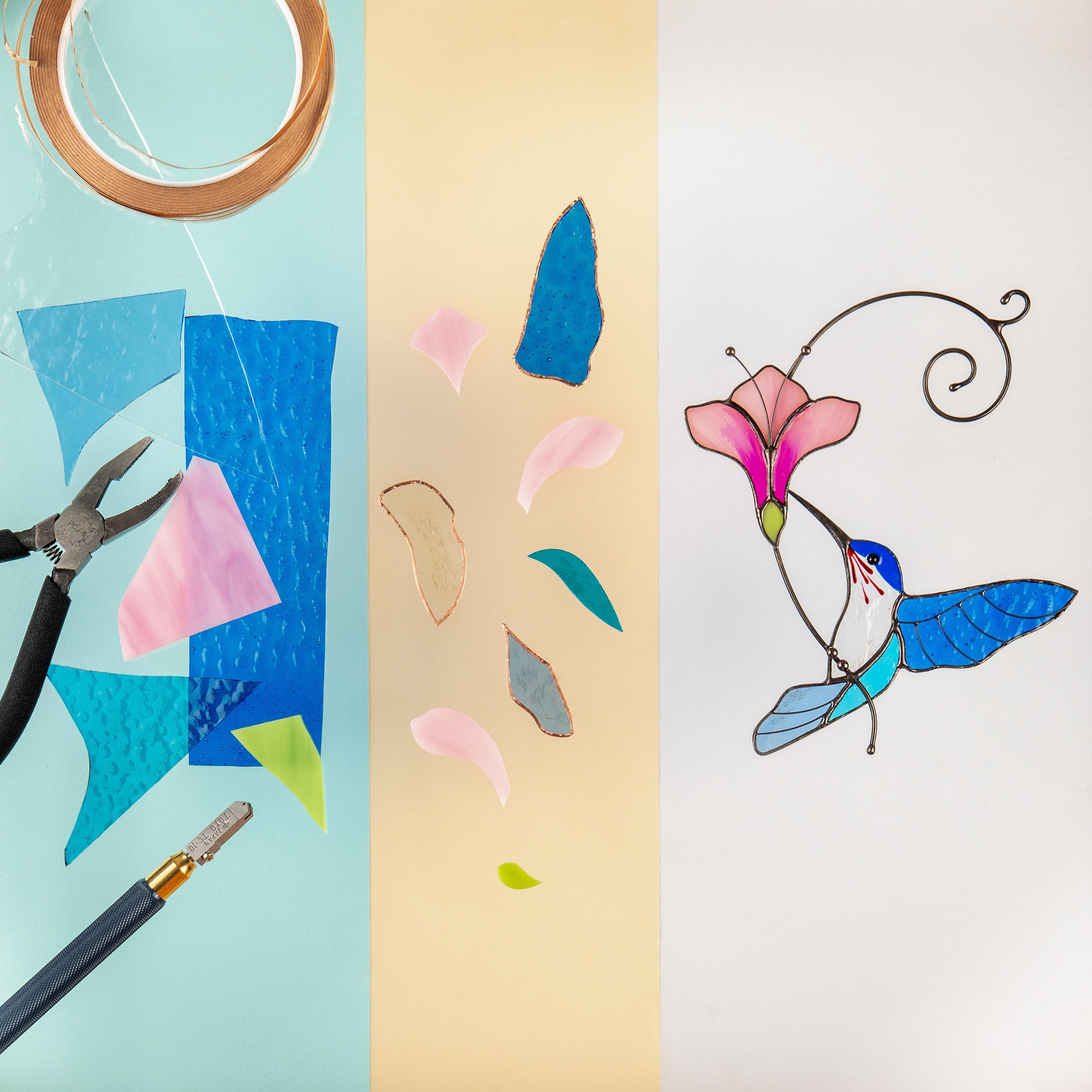 Hummingbird gifts stained glass window hangings Great grandma gift Hummingbird stained glass suncatcher Garden decoration