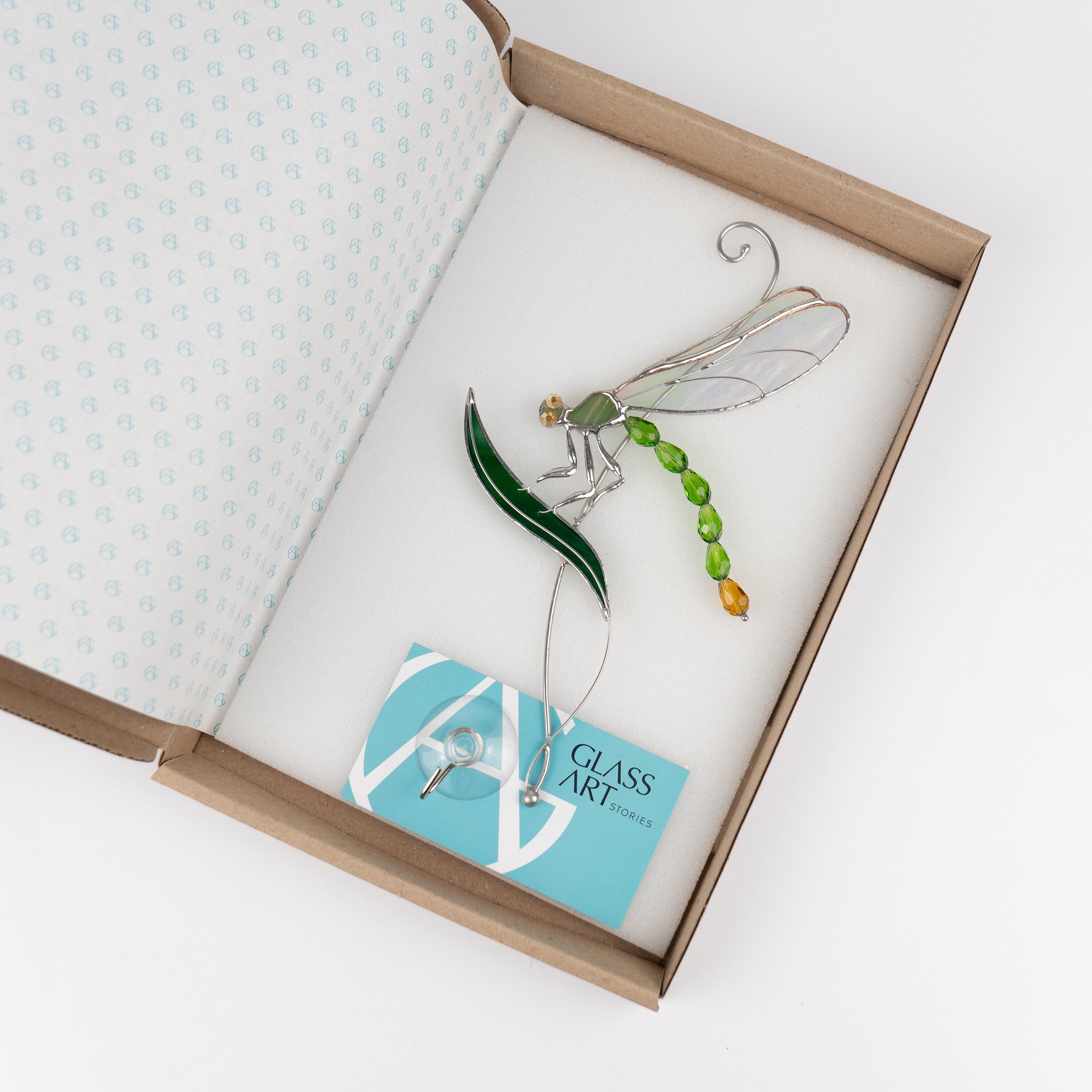 Fly insect stained glass window hangings New mom gift Modern stained glass dragonfly Dragonfly garden art Dad gifts
