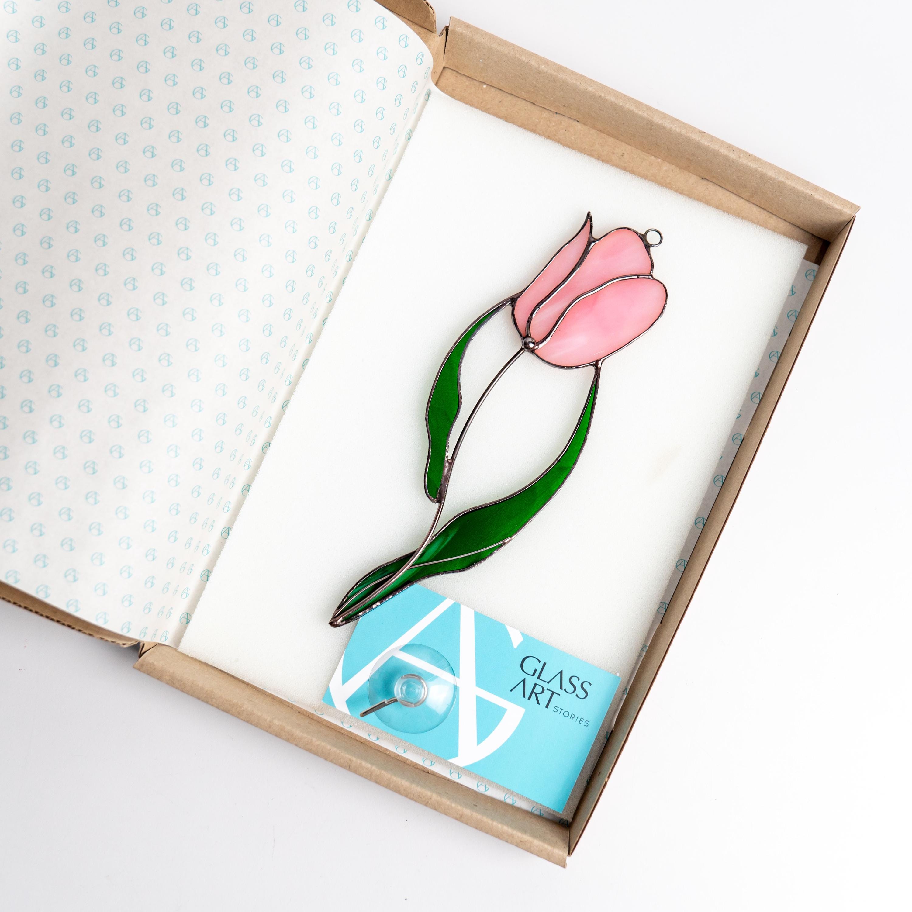 Modern stained glass ornament Godmother gift Custom stained glass window hangings Mom suncatcher Stained glass flower