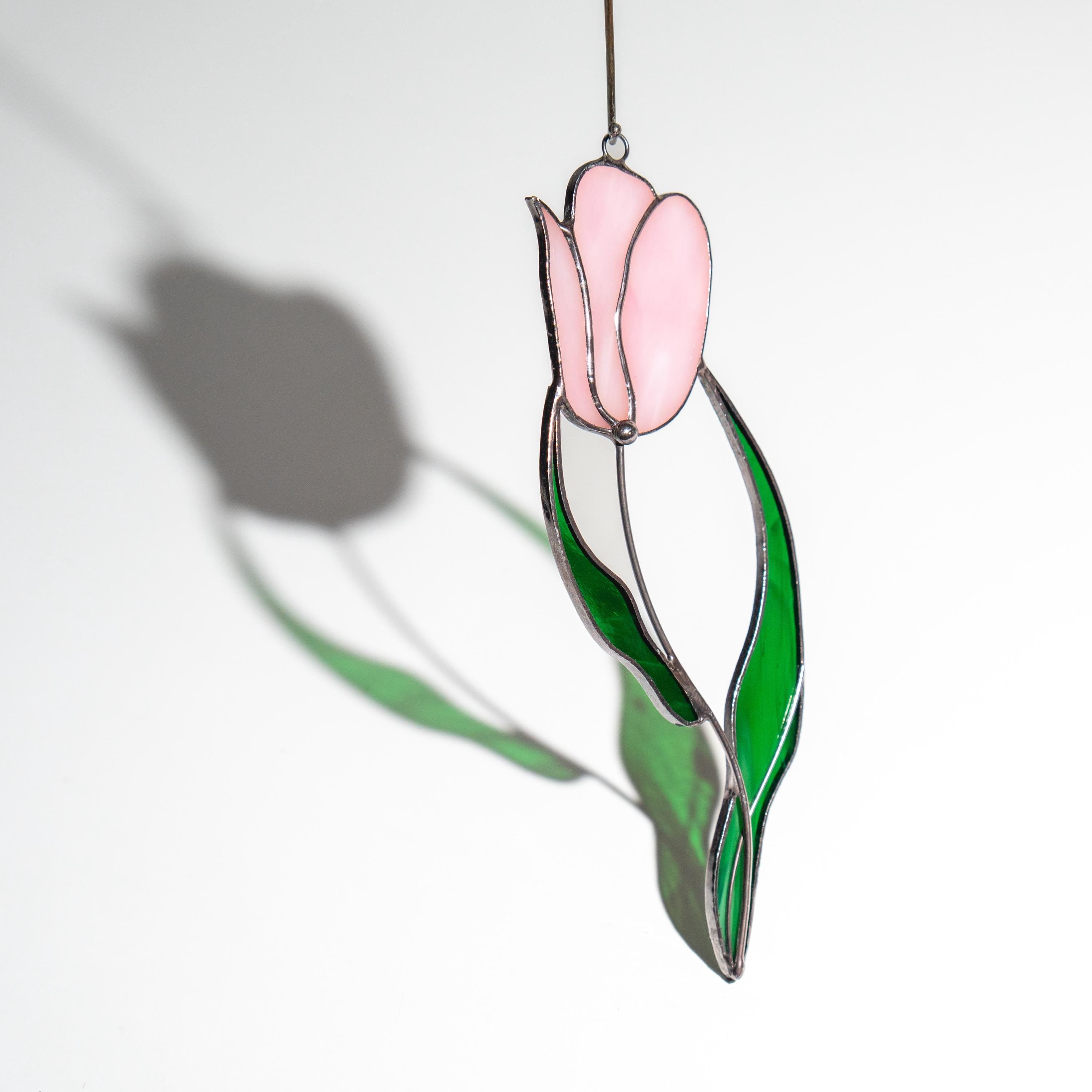 Modern stained glass ornament Godmother gift Custom stained glass window hangings Mom suncatcher Stained glass flower