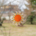 Sun ornament stained glass window hangings Best gift for mom Sunshine party decor Custom stained glass ornament Housewarming gifts