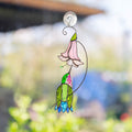 Hummingbird stained glass flower Daughter in law gift Custom stained glass hummingbird suncatcher Modern stained glass bird