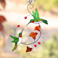 Hummingbird stained glass window hangings ift for her Custom stained glass bird suncatcher Great grandparent gift