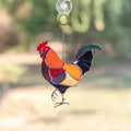 Stained glass rooster wall hanging Godfather gift Custom stained glass bird suncatcher Modern stained glass window hangings