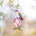 Hummingbird stained glass bird suncatcher Mother in law gifts Custom stained glass window hangings Hummingbird gifts