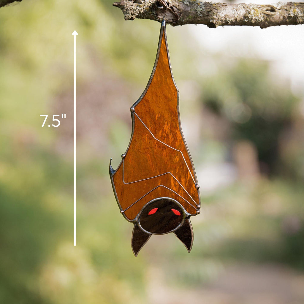 Halloween suncatcher stained glass bat Halloween gift Custom stained glass window hangings Halloween decor indoor Halloween wall decor