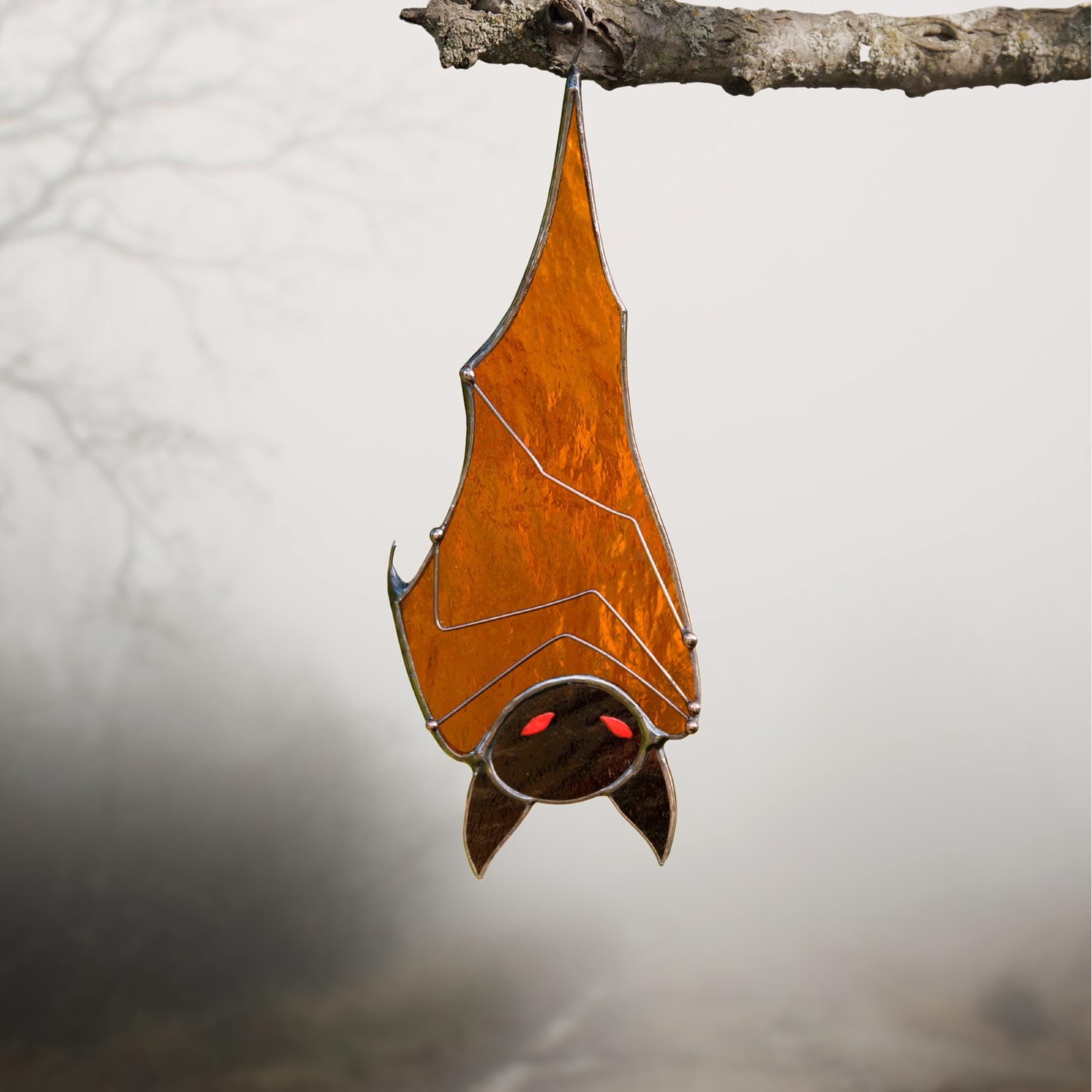 Halloween suncatcher stained glass bat Halloween gift Custom stained glass window hangings Halloween decor indoor Halloween wall decor