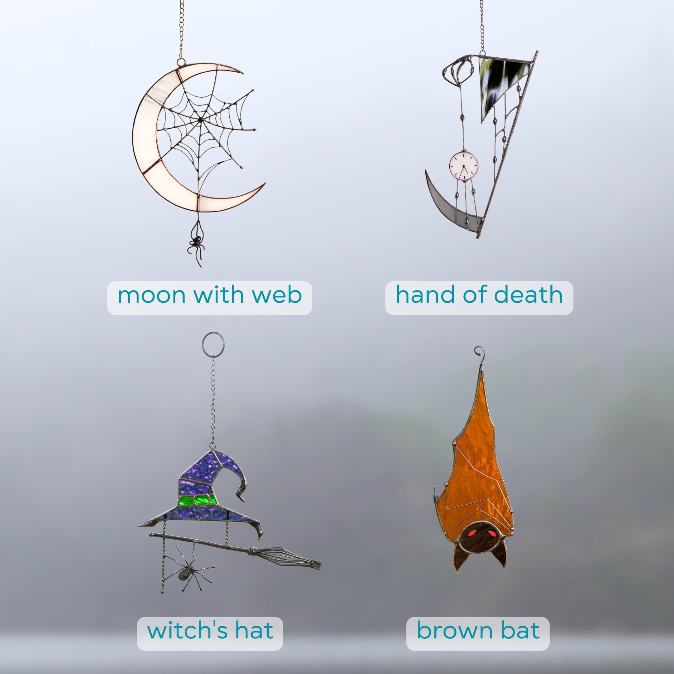 Halloween suncatcher stained glass bat Halloween gift Custom stained glass window hangings Halloween decor indoor Halloween wall decor